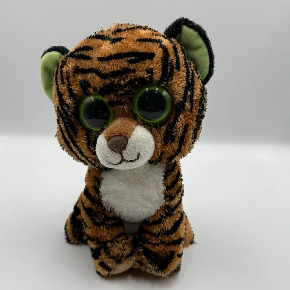 Ty Beanie Boos Tiggy Tiger‎ Plush 2010 Early Release Big Green Eyes